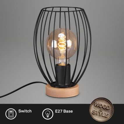 Brilo - Lampe de table WAKTU 1xE27/25W/230V hévéa