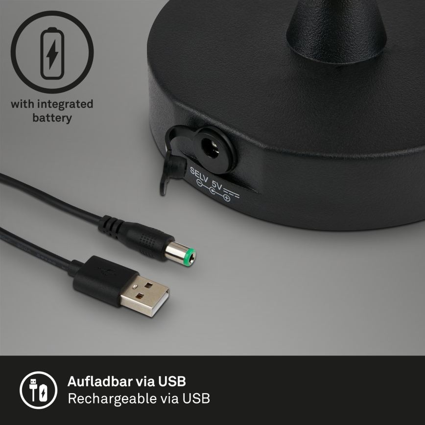 Brilo - LED da esterno dimmerabile rechargeable lampada LED/3W/5V IP44