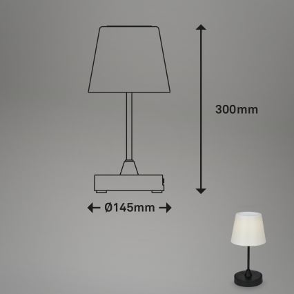 Brilo - LED da esterno dimmerabile rechargeable lampada LED/3W/5V IP44
