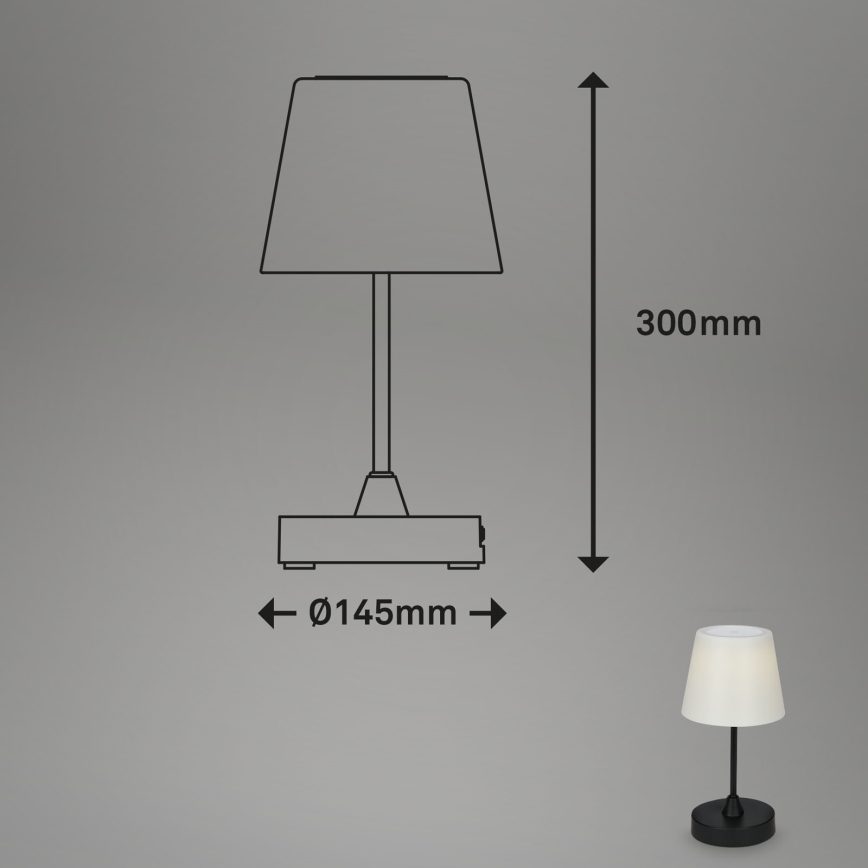 Brilo - LED da esterno dimmerabile rechargeable lampada LED/3W/5V IP44