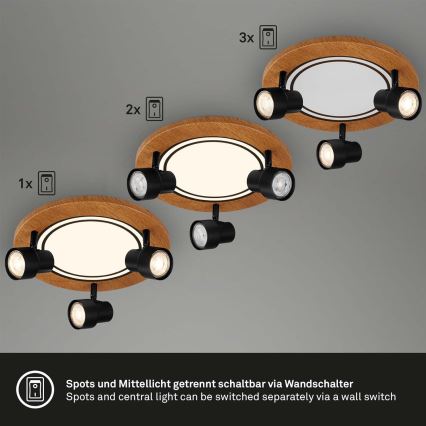 Brilo - LED Deckenleuchte LED/12W/230V + 3xGU10/9W 3000K