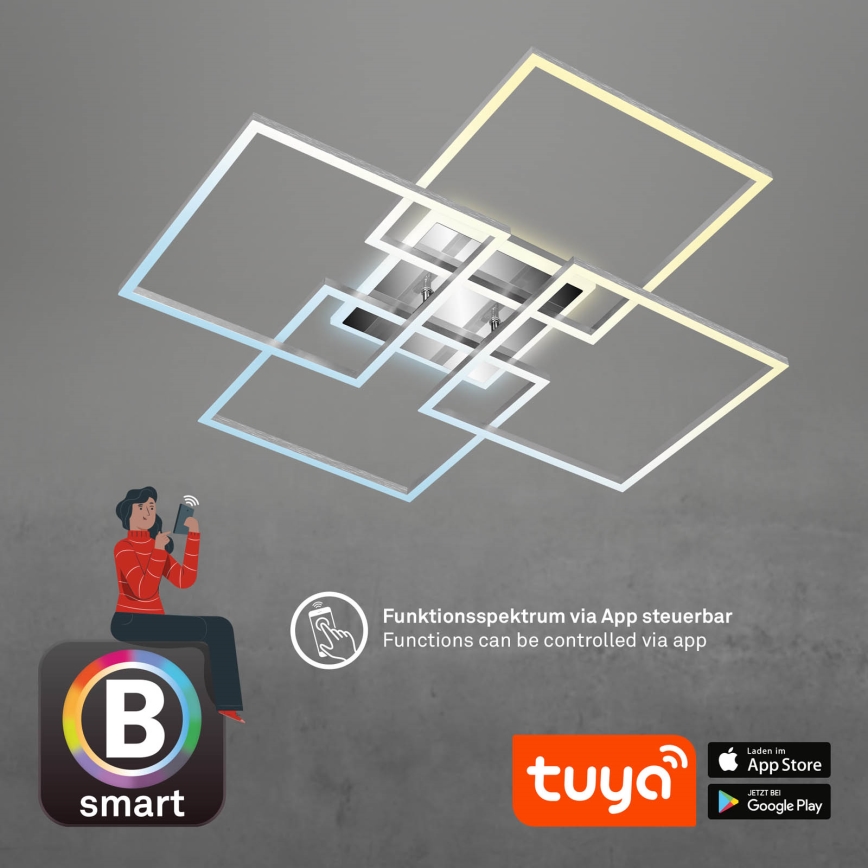 Brilo - LED dimmbare Deckenleuchte FRAME LED/50W/230V 2700-6500K Wi-Fi Tuya + Fernbedienung