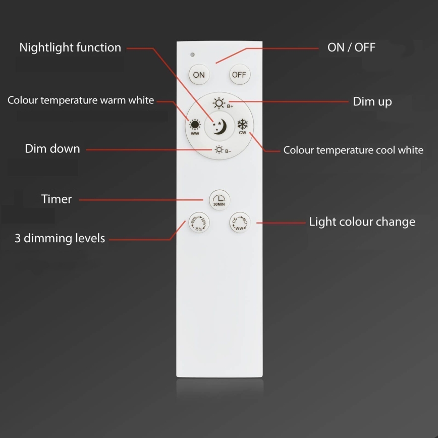 Brilo - LED dimmbare Deckenleuchte FRAME LED/50W/230V 2700-6500K Wi-Fi Tuya + Fernbedienung
