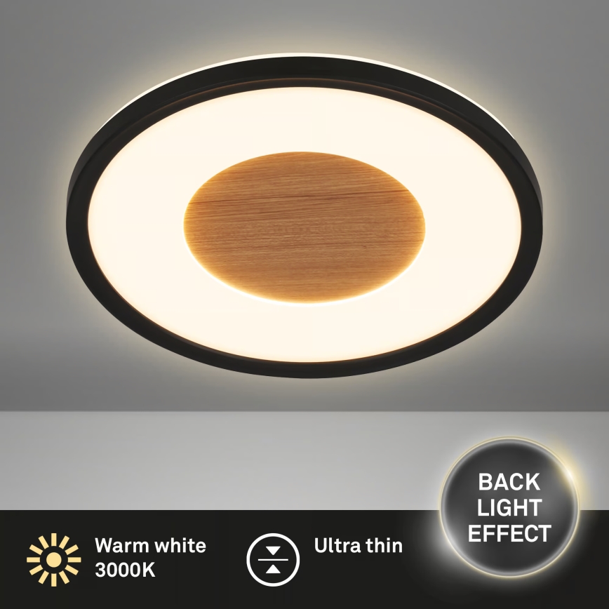 Brilo - LED-Deckenleuchte SUFIT WOOD LED/18W/230V 3000K Ø 29 cm