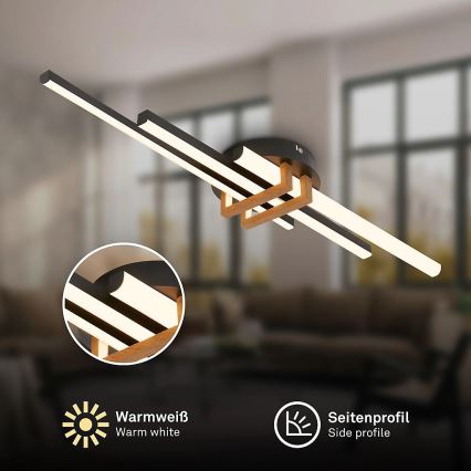 Brilo - LED-Deckenleuchte TINKA LED/21W/230V 3000K schwarz