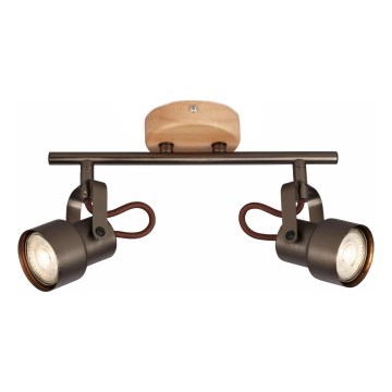 Brilo - LED-Deckenspot TAHUN 2xGU10/5W/230V braun