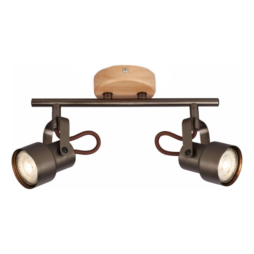 Brilo - LED-Deckenspot TAHUN 2xGU10/5W/230V braun