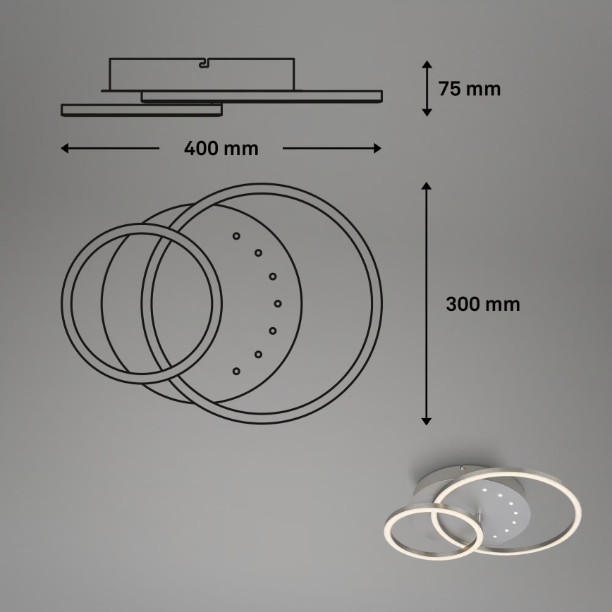 Brilo - LED-dimmbare Deckenleuchte LED/26W/230V 3000K mattchrom