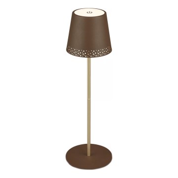Brilo - LED dimmbare, wiederaufladbare Touch-Außen-Tischlampe KIKI LED/2,6W/5V IP44 2600 mAh braun