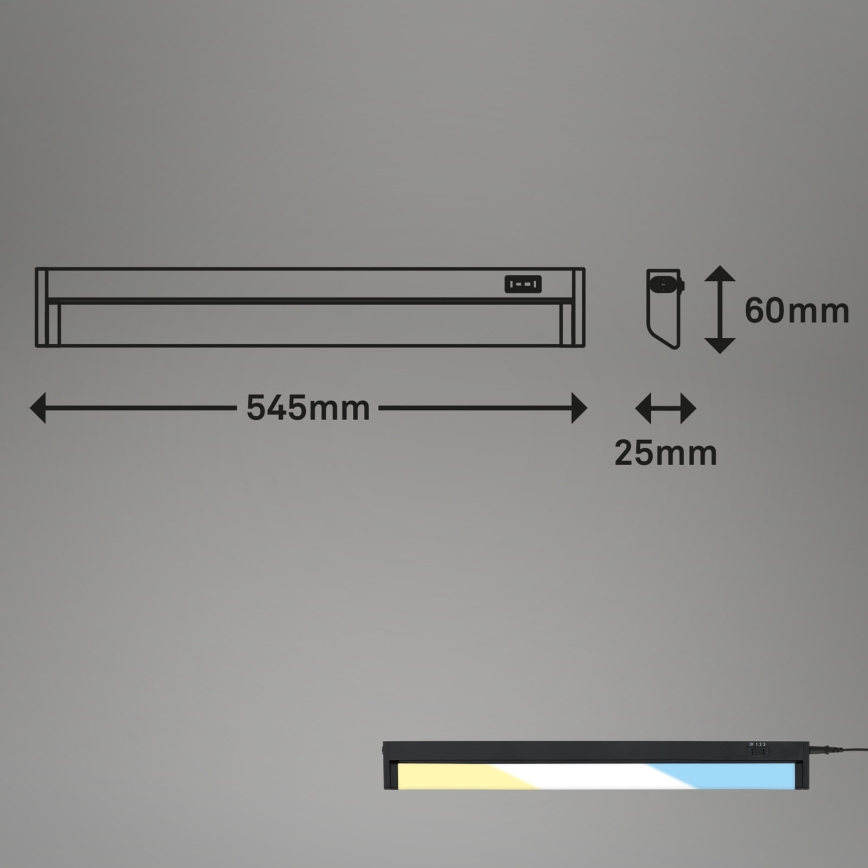 Brilo - LED-Küchenunterbauleuchte LED/6,5W/230V 2700/4000/6500K