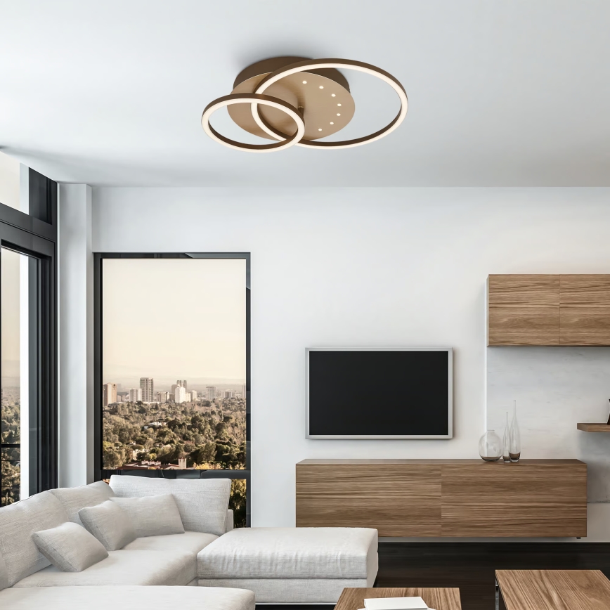 Brilo - LED plafonnier dimmable LED/26W/230V 3000K brun
