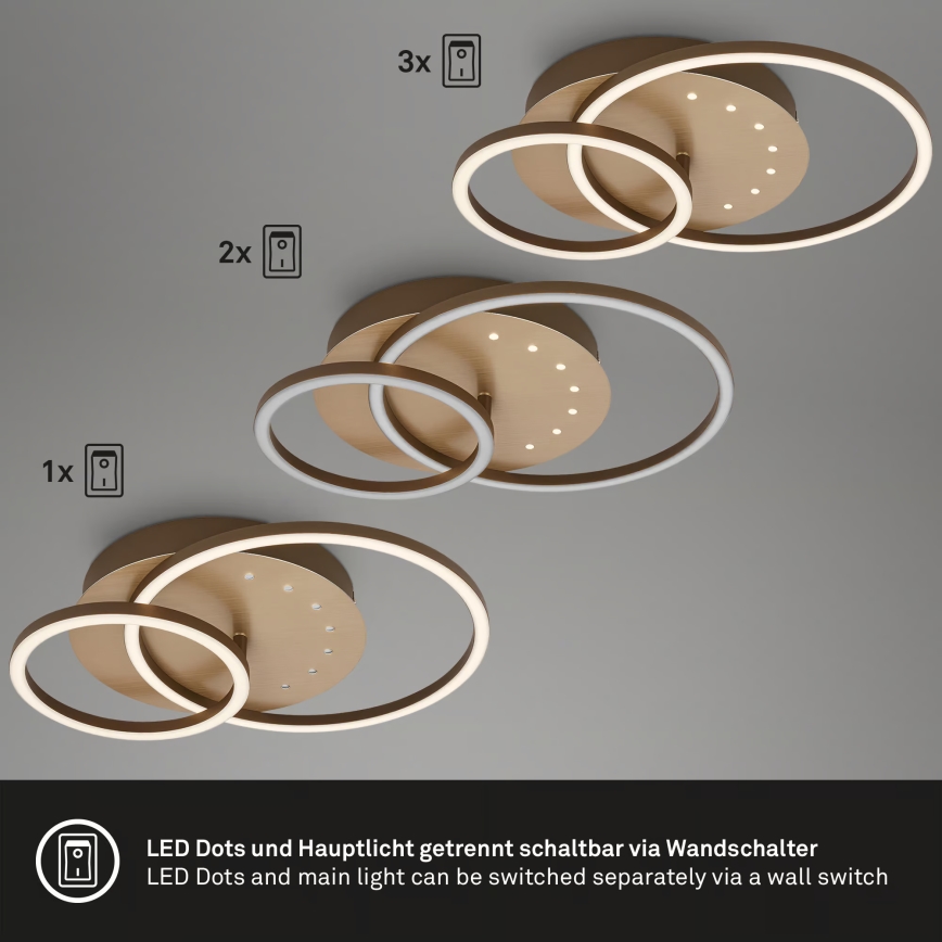 Brilo - LED plafonnier dimmable LED/26W/230V 3000K brun