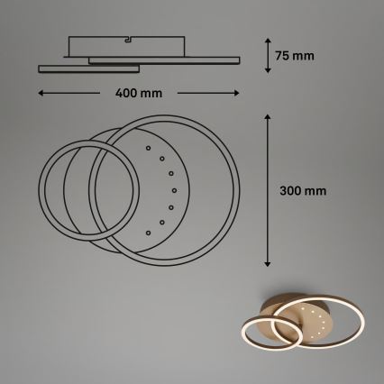 Brilo - LED plafonnier dimmable LED/26W/230V 3000K brun