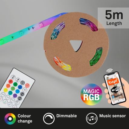 Brilo - LED RGBW dimmbarer Musik-Strip 6,65m LED/18W/230V Wi-Fi Tuya + Fernbedienung
