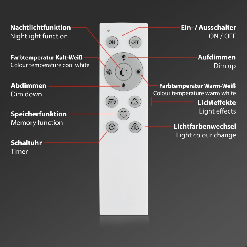 Brilo - LED RGBW Lampada da tavolo dimmerabile LED/9W/230V 3000-6500K Wi-Fi Tuya + telecomando