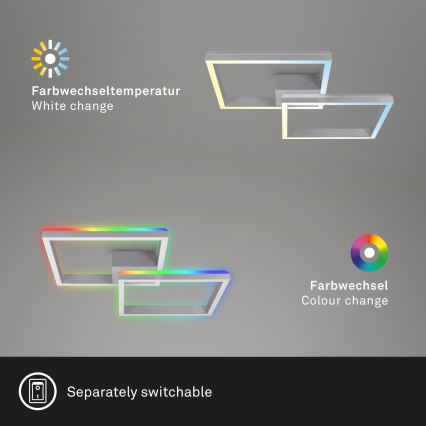 Brilo - LED RGBW Lampadario a plafone dimmerabile FRAME 2xLED/17W/230V 2700-6500K + telecomando
