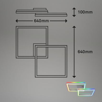 Brilo - LED RGBW Plafonnier à intensité variable FRAME 2xLED/17W/230V 2700-6500K + télécommande