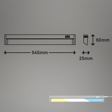 Brilo - LED-Unterbauleuchte LED/6W/230V 2700/4000/6500K 54,5 cm silber