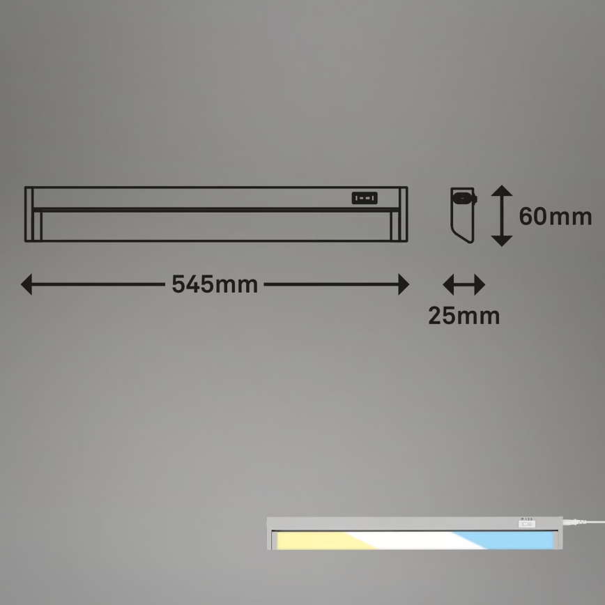 Brilo - LED-Unterbauleuchte LED/6W/230V 2700/4000/6500K 54,5 cm silber