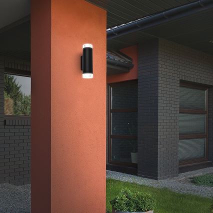 Brilo - LED-Wandleuchte für den Außenbereich 2xGU10/4,7W/230V IP44 4000K schwarz
