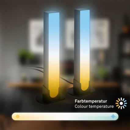 Brilo - LOT 2x Lampe de table RGBIC à intensité variable LED/12W/230V 3000-6500K Wi-Fi Tuya