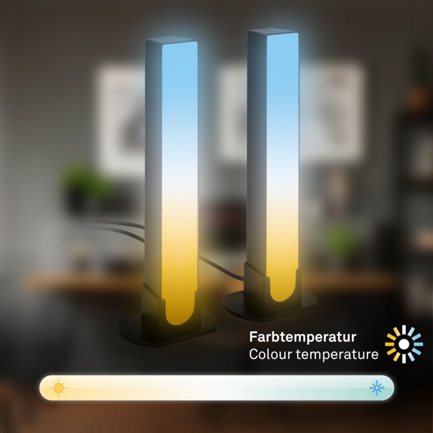 Brilo - LOT 2x Lampe de table RGBIC à intensité variable LED/12W/230V 3000-6500K Wi-Fi Tuya