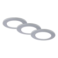 Brilo - LOT 3x Spot encastrable de salle de bain LED/4W/230V IP44 3000/4000K argent
