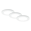 Brilo - LOT 3x Spot encastrable de salle de bain LED/4W/230V IP44 3000/4000K blanc