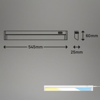 Brilo - luminaire sous-meuble LED/6W/230V 2700/4000/6500K 54,5 cm blanc