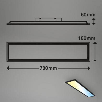 Brilo - Panneau en saillie à intensité variable LED/24,5W/230V 3000-6500K + télécommande