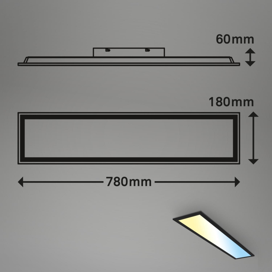 Brilo - Panneau en saillie à intensité variable LED/24,5W/230V 3000-6500K + télécommande