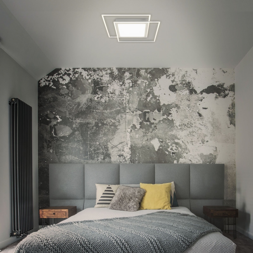 Brilo - Plafoniera LED 2xLED/16W/230V + LED/19W 51,5x51,5 cm 3000K cromo opaco