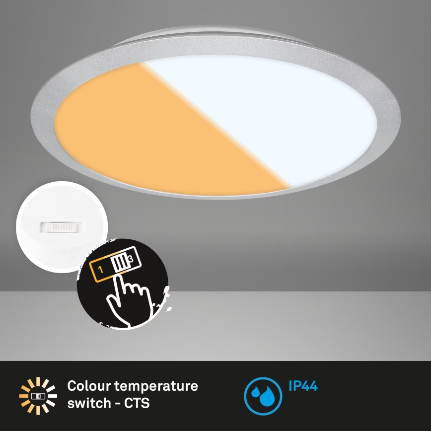 Brilo - Plafoniera LED per bagno CTS LED/21W/230V 3000/4000K IP44 Ø 37 cm, cromo satinato