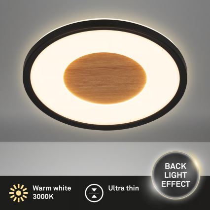 Brilo - Plafoniera LED da soffitto SUFIT WOOD LED/18W/230V 3000K Ø 29 cm
