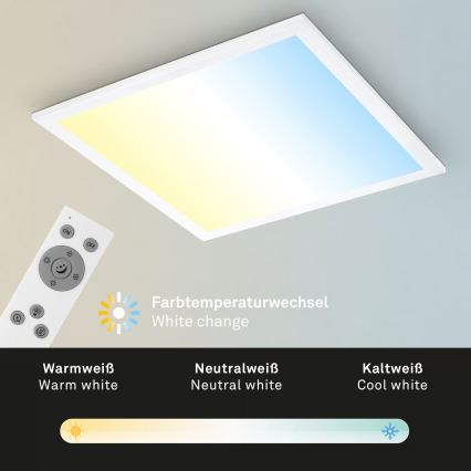 Brilo - Plafoniera LED dimmerabile LED/21W/230V 3000-6500K 38x38 cm bianco + telecomando