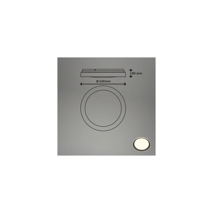 Brilo - Plafoniera LED IJUS, 24W, 230V, 3000K, Ø 43 cm