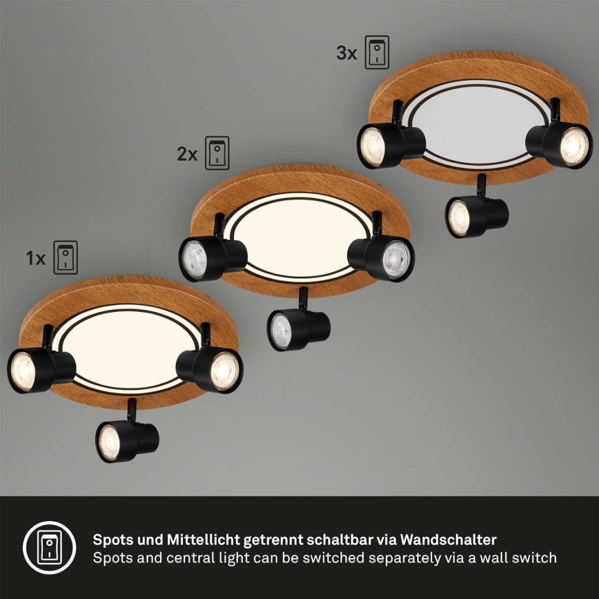 Brilo - Plafoniera LED LED/12W/230V + 3xGU10/9W 3000K