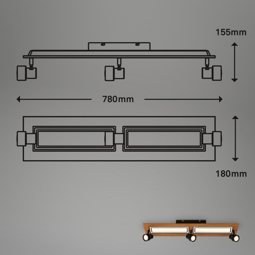 Brilo - Plafoniera LED LED/24W/230V + 3xGU10/9W 3000K