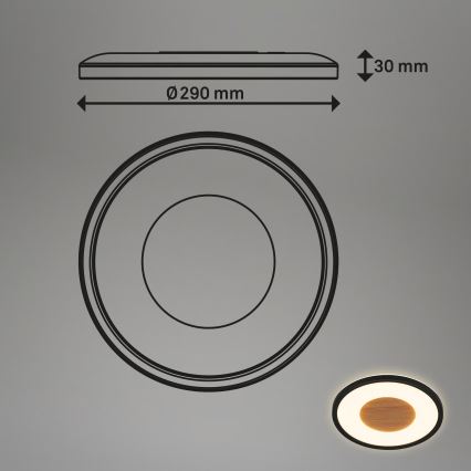 Brilo - Plafoniera LED SUFIT WOOD LED/18W/230V 3000K Ø 29 cm