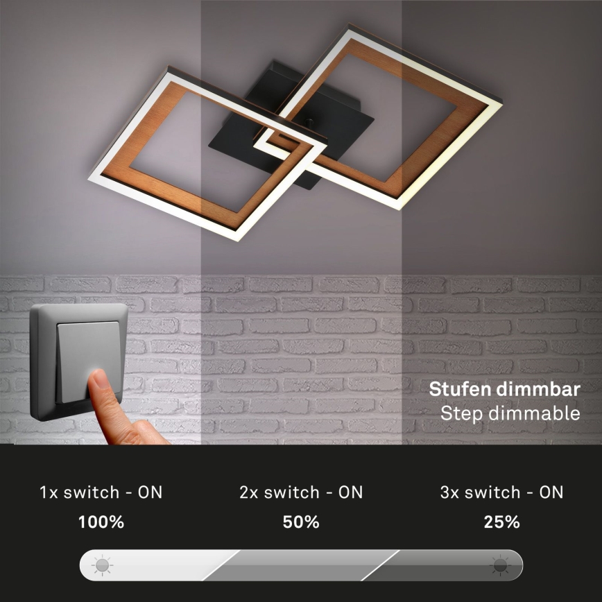 Brilo - Plafonnier à intensité variable FRAME 2xLED/11W/230V