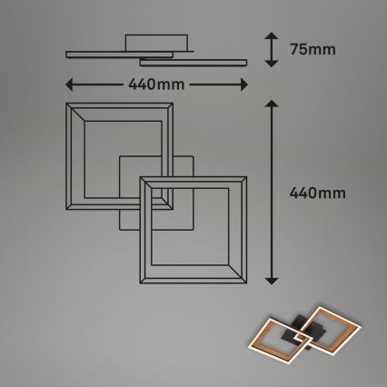 Brilo - Plafonnier à intensité variable FRAME 2xLED/11W/230V