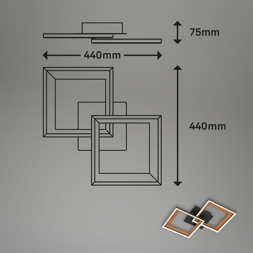 Brilo - Plafonnier à intensité variable FRAME 2xLED/11W/230V
