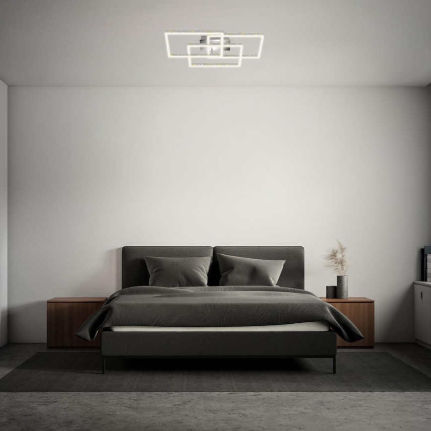 Brilo - Plafonnier à intensité variable FRAME LED/57W/230V 3000K chrome mat