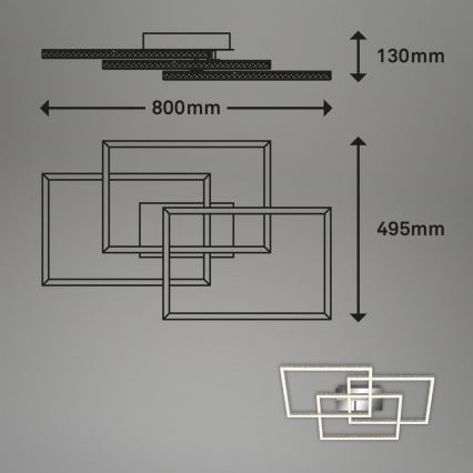 Brilo - Plafonnier à intensité variable FRAME LED/57W/230V 3000K chrome mat