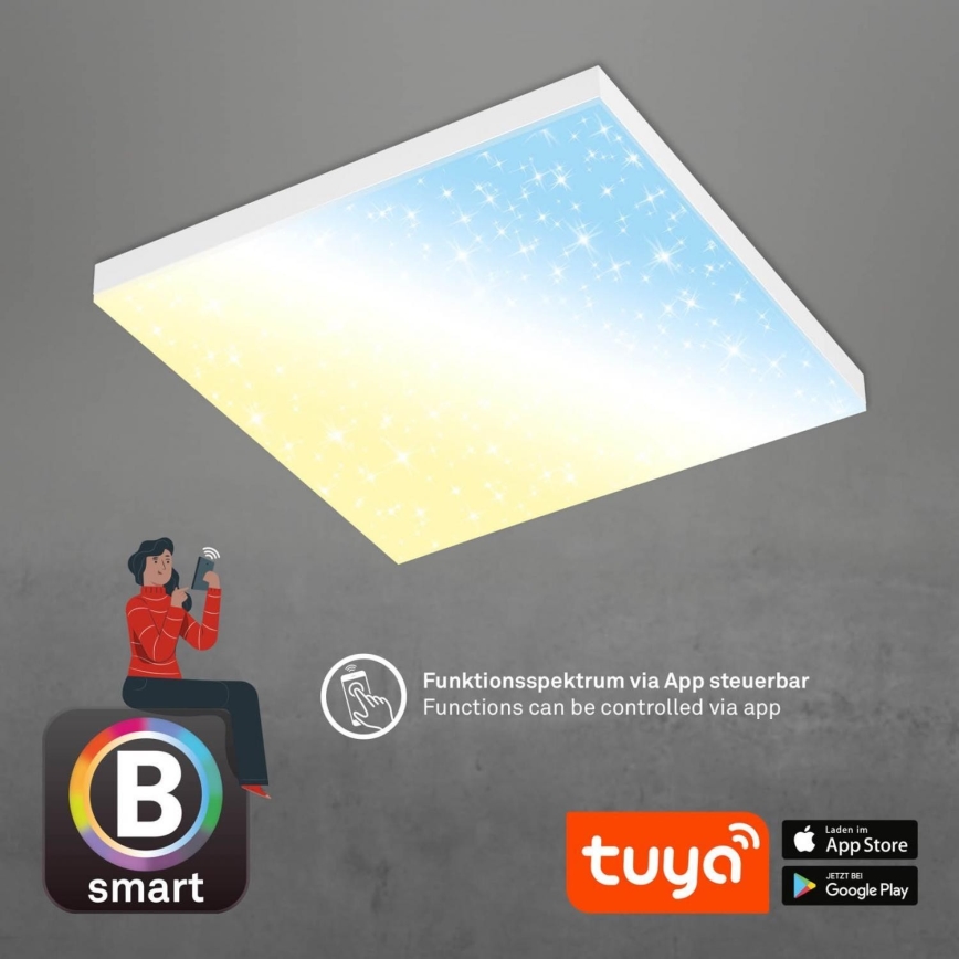 Brilo - Plafonnier à intensité variable FRAMELESS LED/24W/230V 3000-6500K Wi-Fi Tuya + télécommande