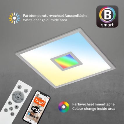 Brilo - Plafonnier à intensité variable RGB CENTRO LED/24W/230V 2700-6500K Wi-Fi Tuya + télécommande