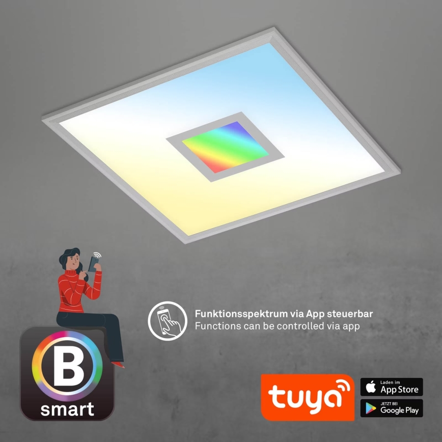 Brilo - Plafonnier à intensité variable RGB CENTRO LED/24W/230V 2700-6500K Wi-Fi Tuya + télécommande