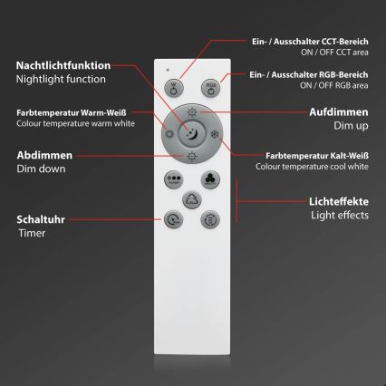 Brilo - Plafonnier à intensité variable RGB CENTRO LED/24W/230V 2700-6500K Wi-Fi Tuya + télécommande