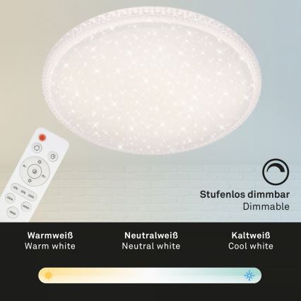 Brilo - Plafonnier LED dimmable LED/48W/230V 3000/4000/6500K Ø 60 cm + télécommande