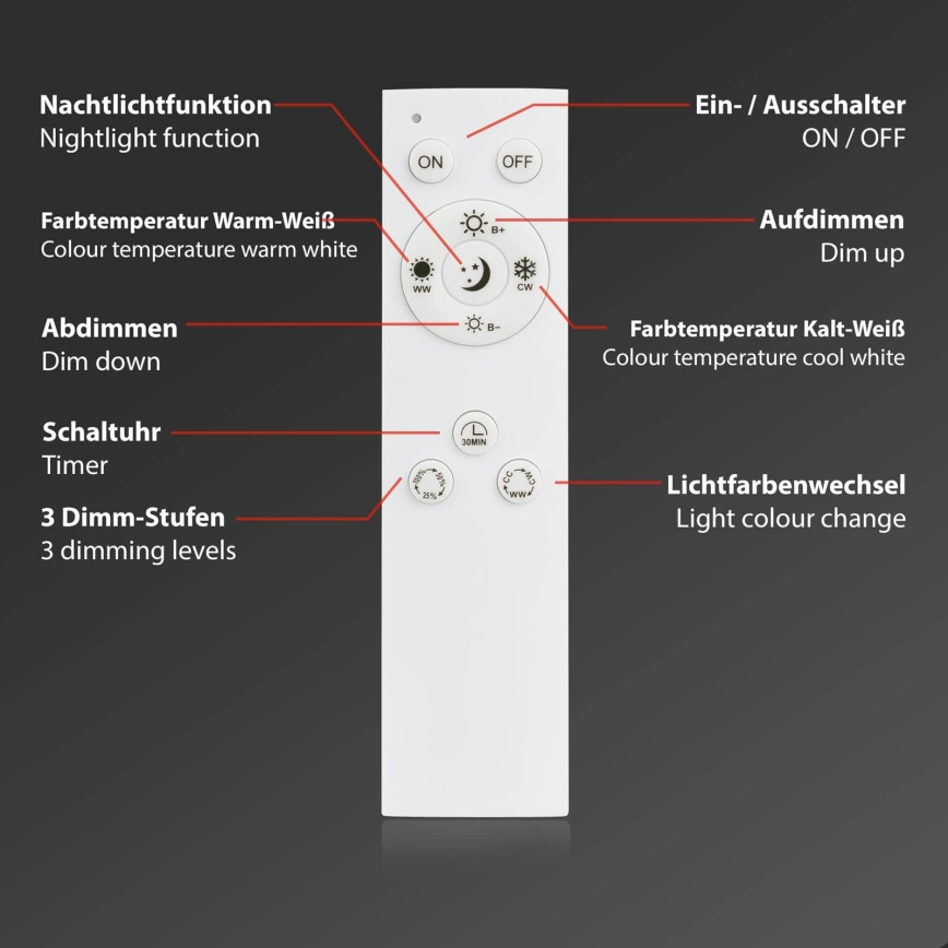 Brilo - Plafonnier LED dimmable FRAME LED/50W/230V 2700-6500K 72,4x72,4cm noir Wi-Fi Tuya + télécommande